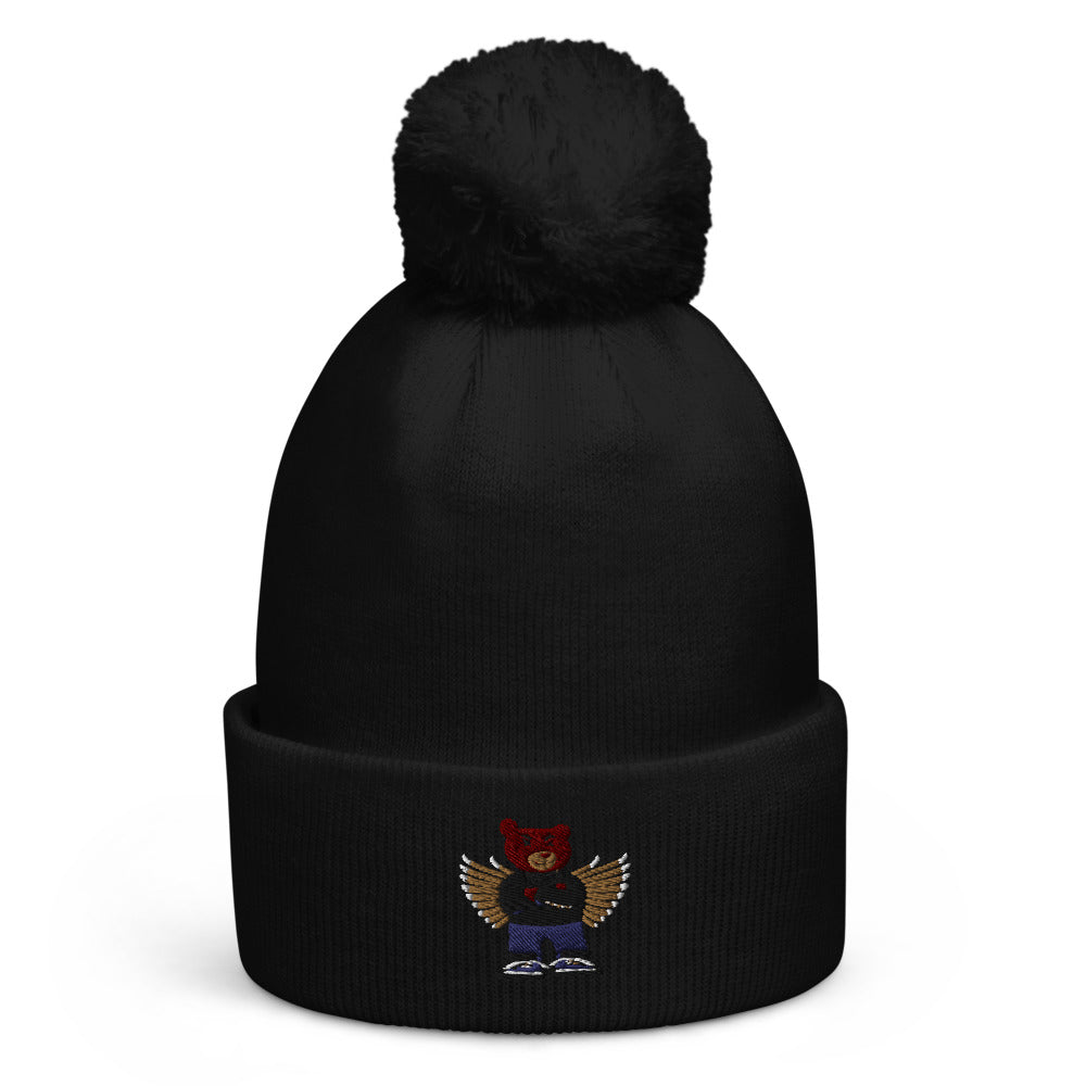 4MYFMLY Bear Pom Pom Beanie